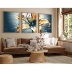 Casa si Gradina - Decoratiuni - Tablouri - Tablou decorativ inramat, Wallxpert, mdf si lemn masiv, multicolor, 50x70 cm, set 3 piese, 693BSE1558 - Infinity.ro