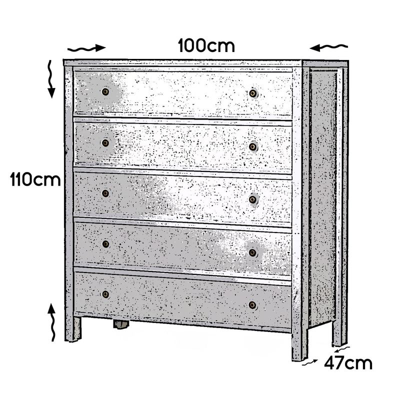 Casa si Gradina - Mobilier - Comode si corpuri - Comode - Comoda, Hanah Home, pal melaminat, alb, 100x47x110 cm - Infinity.ro