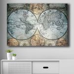 Casa si Gradina - Decoratiuni - Tablouri - Tablou decorativ, Wallxpert, panza, albastru bej negru, 70x100 cm - Infinity.ro