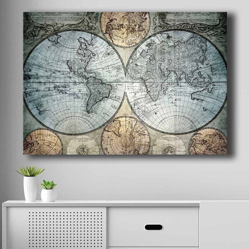 Casa si Gradina - Decoratiuni - Tablouri - Tablou decorativ, Wallxpert, panza, albastru bej negru, 70x100 cm - Infinity.ro