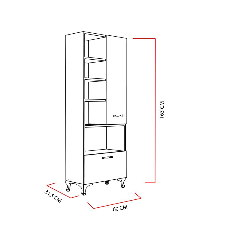 Casa si Gradina - Mobilier - Comode si corpuri - Comode - Comoda, Hanah Home, pal melaminat, alb, 60x31.5x163.6 cm - Infinity.ro