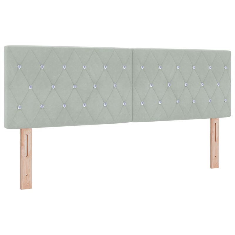 Casa si Gradina - Mobilier - Paturi si accesorii - Paturi - Pat box spring cu saltea, gri deschis, 140x190 cm, catifea - Infinity.ro
