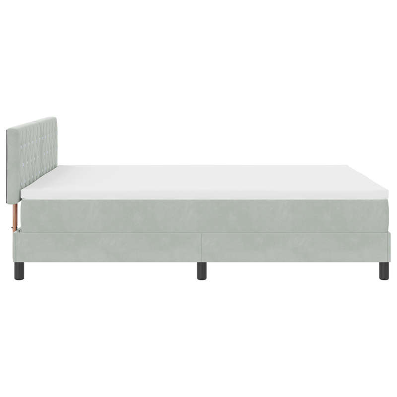 Casa si Gradina - Mobilier - Paturi si accesorii - Paturi - Pat box spring cu saltea, gri deschis, 140x190 cm, catifea - Infinity.ro