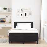 Casa si Gradina - Mobilier - Paturi si accesorii - Paturi - Pat box spring cu saltea, negru, dublu mic, catifea - Infinity.ro