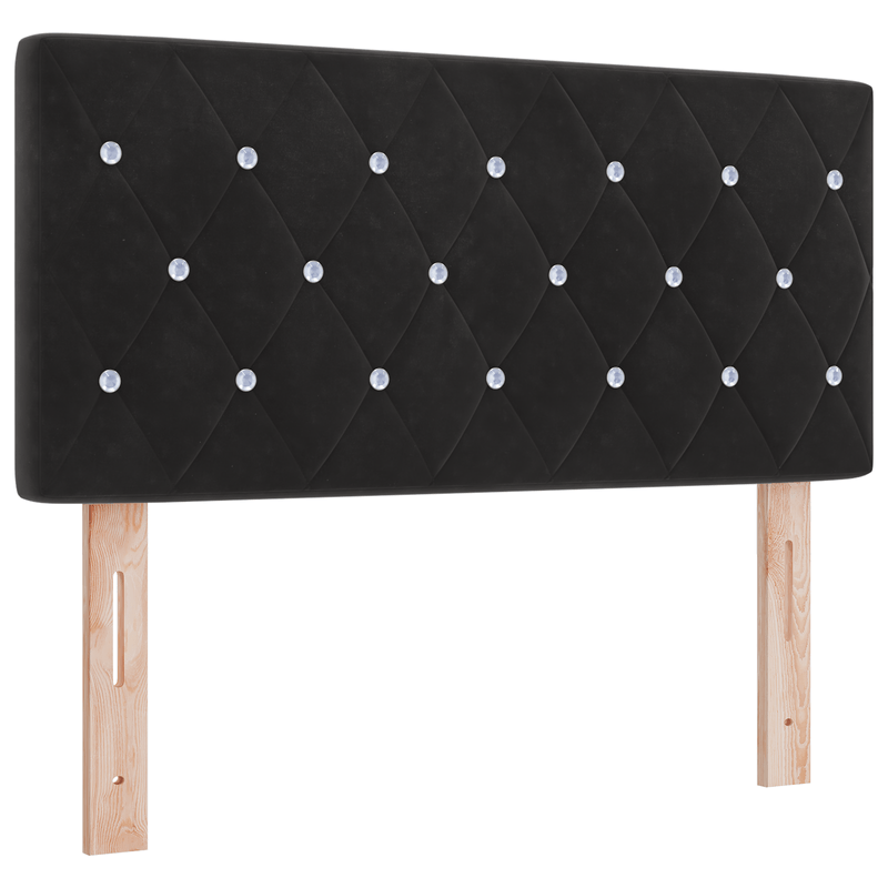 Casa si Gradina - Mobilier - Paturi si accesorii - Paturi - Pat box spring cu saltea, negru, dublu mic, catifea - Infinity.ro