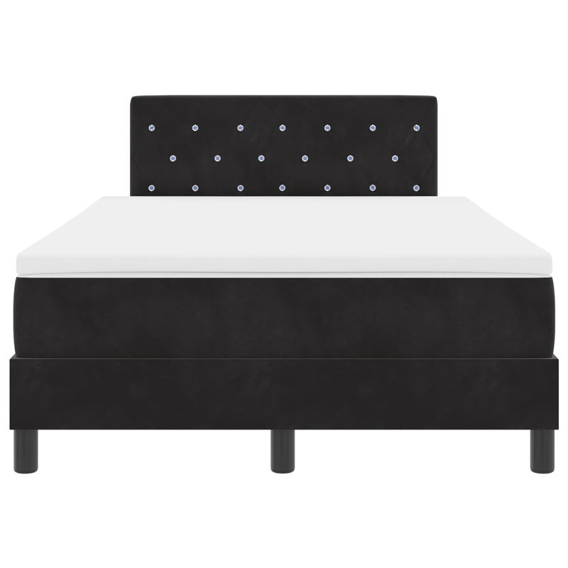 Casa si Gradina - Mobilier - Paturi si accesorii - Paturi - Pat box spring cu saltea, negru, dublu mic, catifea - Infinity.ro