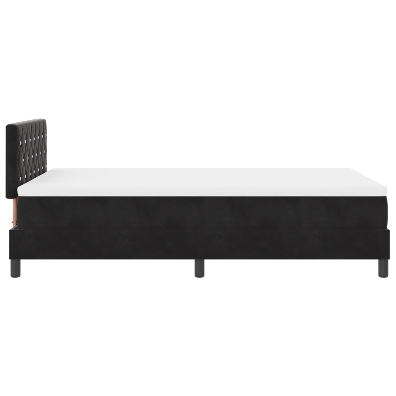 Casa si Gradina - Mobilier - Paturi si accesorii - Paturi - Pat box spring cu saltea, negru, dublu mic, catifea - Infinity.ro