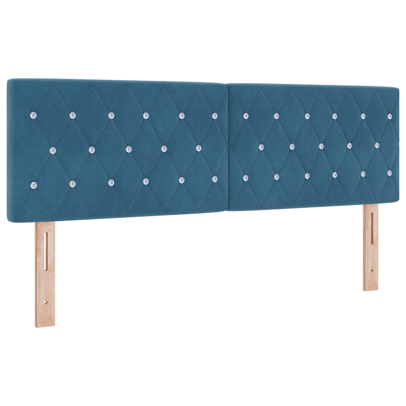 Casa si Gradina - Mobilier - Paturi si accesorii - Paturi - Pat box spring cu saltea, albastru inchis, 160x200 cm, catifea - Infinity.ro