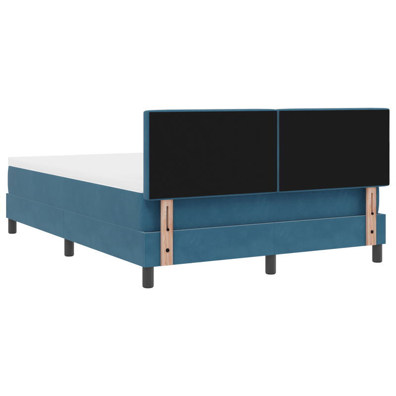Casa si Gradina - Mobilier - Paturi si accesorii - Paturi - Pat box spring cu saltea, albastru inchis, 160x200 cm, catifea - Infinity.ro