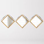 Casa si Gradina - Decoratiuni - Oglinzi - Set oglinzi, Wallxpert, sticla, rama plastic laminat, auriu si argintiu, 24x24 cm, 3 bucati - Infinity.ro