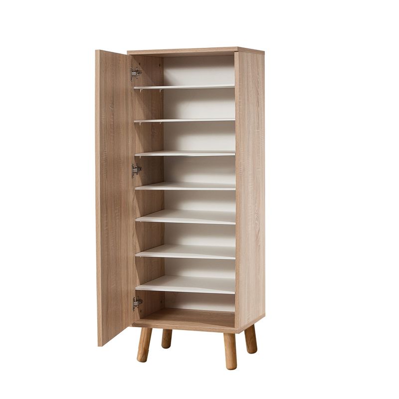 Casa si Gradina - Mobilier - Dulapuri si sifoniere - Dulapuri pantofi - Set mobilier hol, Hanah Home, pal melaminat, sonoma verde, dulap pantofi 50x135x38 cm, banca 105x50x40 cm, 869VEL8580 - Infinity.ro