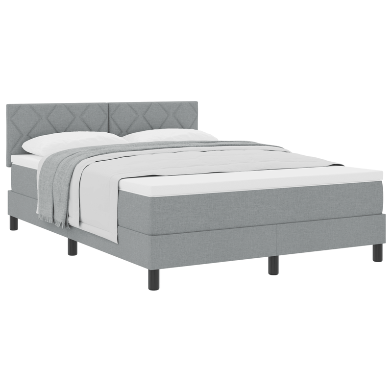 Casa si Gradina - Mobilier - Paturi si accesorii - Paturi - Pat cu saltea gri deschis 140x190 cm din tesatura - Infinity.ro
