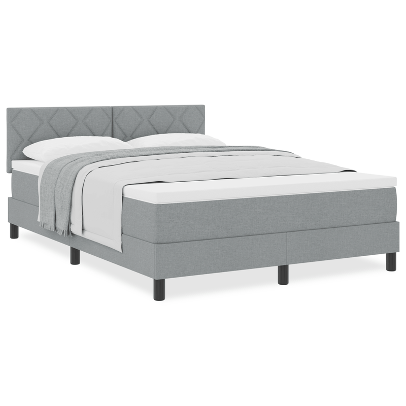 Casa si Gradina - Mobilier - Paturi si accesorii - Paturi - Pat cu saltea gri deschis 140x190 cm din tesatura - Infinity.ro