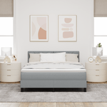 Casa si Gradina - Mobilier - Paturi si accesorii - Paturi - Pat cu saltea gri deschis 140x190 cm din tesatura - Infinity.ro