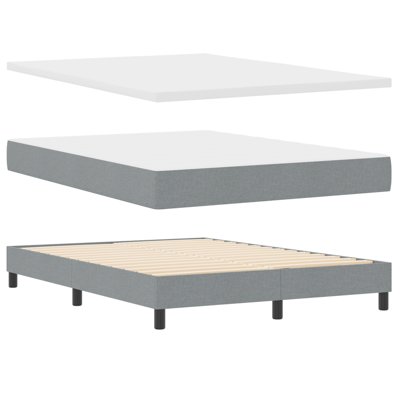 Casa si Gradina - Mobilier - Paturi si accesorii - Paturi - Pat cu saltea gri deschis 140x190 cm din tesatura - Infinity.ro
