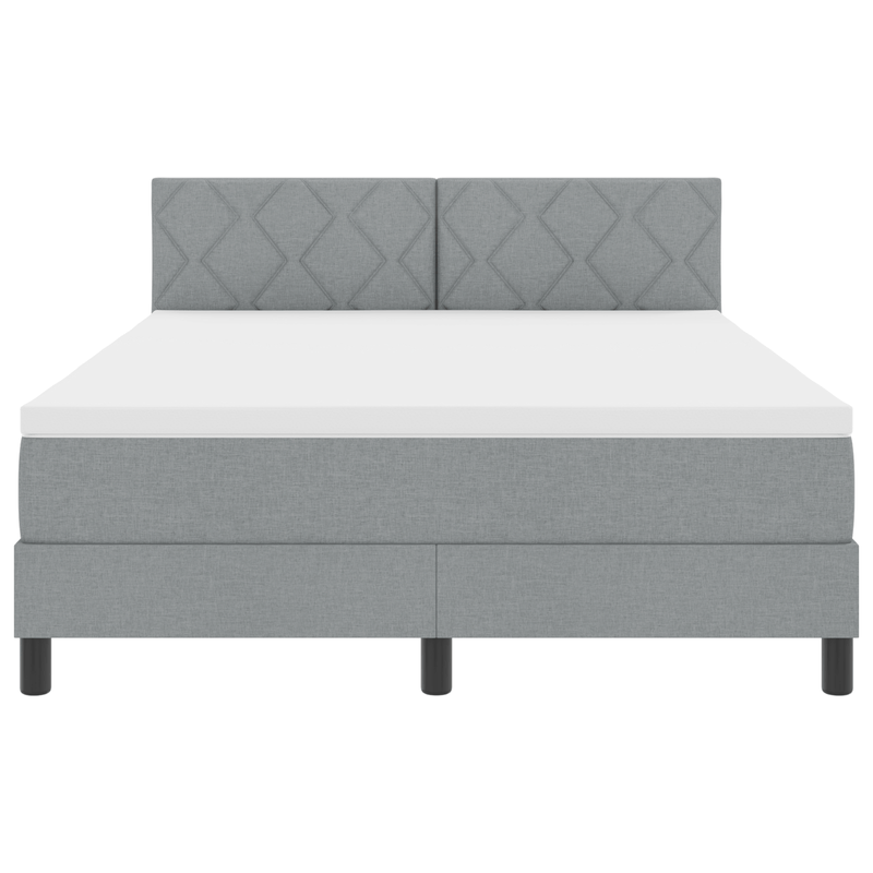 Casa si Gradina - Mobilier - Paturi si accesorii - Paturi - Pat cu saltea gri deschis 140x190 cm din tesatura - Infinity.ro