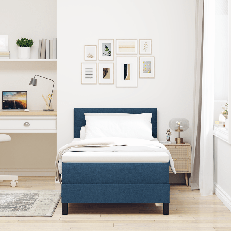 Casa si Gradina - Mobilier - Paturi si accesorii - Paturi - Pat cu arcuri cu saltea Albastra 100x200 cm Tesatura - Infinity.ro