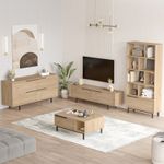 Casa si Gradina - Mobilier - Seturi de mobilier - Seturi living - Set mobilier living, Hanah Home, pal melaminat, stejar, picioare metalice, 956LCS2538 - Infinity.ro