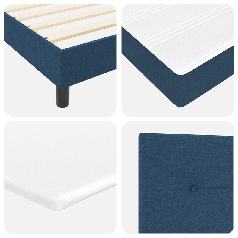 Casa si Gradina - Mobilier - Paturi si accesorii - Paturi - Pat cu arcuri cu saltea Albastra 100x200 cm Tesatura - Infinity.ro