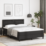 Casa si Gradina - Mobilier - Paturi si accesorii - Paturi - Pat cu suport  cu saltea neagra 140x200 cm din piele sintetica - Infinity.ro