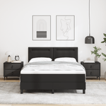Casa si Gradina - Mobilier - Paturi si accesorii - Paturi - Pat cu suport  cu saltea neagra 140x200 cm din piele sintetica - Infinity.ro