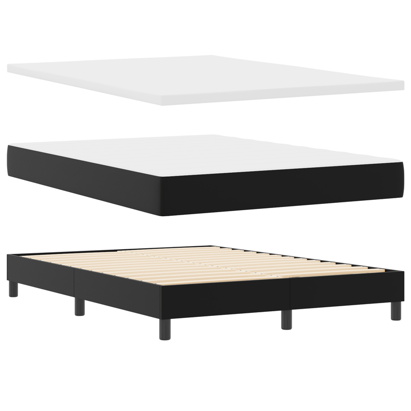 Casa si Gradina - Mobilier - Paturi si accesorii - Paturi - Pat cu suport  cu saltea neagra 140x200 cm din piele sintetica - Infinity.ro