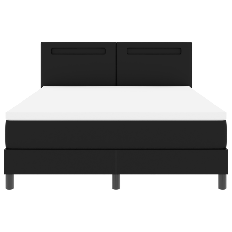 Casa si Gradina - Mobilier - Paturi si accesorii - Paturi - Pat cu suport  cu saltea neagra 140x200 cm din piele sintetica - Infinity.ro