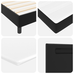 Casa si Gradina - Mobilier - Paturi si accesorii - Paturi - Pat cu suport  cu saltea neagra 140x200 cm din piele sintetica - Infinity.ro