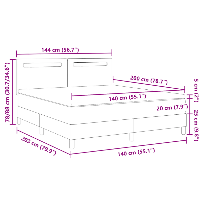Casa si Gradina - Mobilier - Paturi si accesorii - Paturi - Pat cu suport  cu saltea neagra 140x200 cm din piele sintetica - Infinity.ro