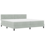 Casa si Gradina - Mobilier - Paturi si accesorii - Paturi - Pat box spring cu saltea, gri deschis, 200x200 cm, catifea - Infinity.ro