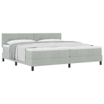 Casa si Gradina - Mobilier - Paturi si accesorii - Paturi - Pat box spring cu saltea, gri deschis, 200x200 cm, catifea - Infinity.ro
