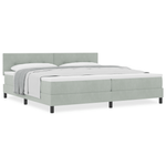 Casa si Gradina - Mobilier - Paturi si accesorii - Paturi - Pat box spring cu saltea, gri deschis, 200x200 cm, catifea - Infinity.ro