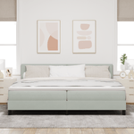 Casa si Gradina - Mobilier - Paturi si accesorii - Paturi - Pat box spring cu saltea, gri deschis, 200x200 cm, catifea - Infinity.ro