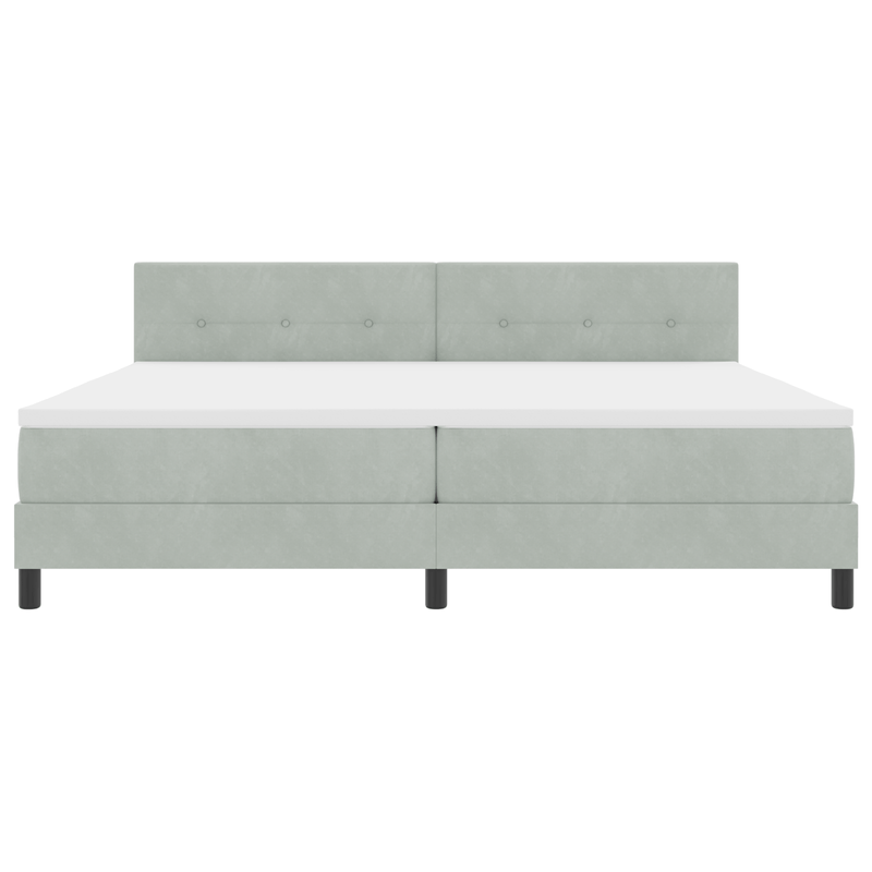 Casa si Gradina - Mobilier - Paturi si accesorii - Paturi - Pat box spring cu saltea, gri deschis, 200x200 cm, catifea - Infinity.ro