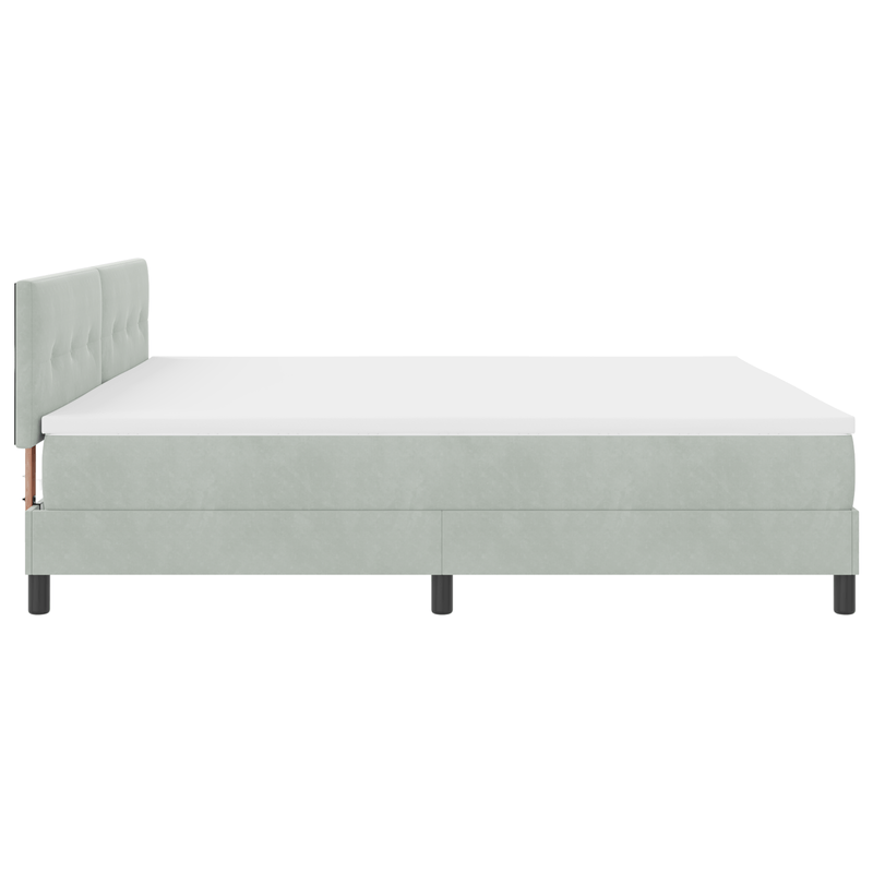 Casa si Gradina - Mobilier - Paturi si accesorii - Paturi - Pat box spring cu saltea, gri deschis, 200x200 cm, catifea - Infinity.ro