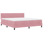 Casa si Gradina - Mobilier - Paturi si accesorii - Paturi - Pat box spring cu saltea, roz, super king, catifea - Infinity.ro