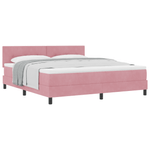 Casa si Gradina - Mobilier - Paturi si accesorii - Paturi - Pat box spring cu saltea, roz, super king, catifea - Infinity.ro