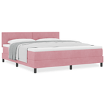 Casa si Gradina - Mobilier - Paturi si accesorii - Paturi - Pat box spring cu saltea, roz, super king, catifea - Infinity.ro