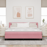 Casa si Gradina - Mobilier - Paturi si accesorii - Paturi - Pat box spring cu saltea, roz, super king, catifea - Infinity.ro