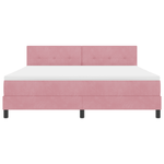 Casa si Gradina - Mobilier - Paturi si accesorii - Paturi - Pat box spring cu saltea, roz, super king, catifea - Infinity.ro