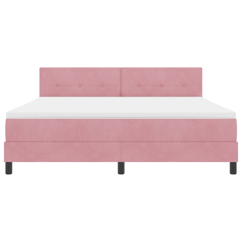 Casa si Gradina - Mobilier - Paturi si accesorii - Paturi - Pat box spring cu saltea, roz, super king, catifea - Infinity.ro