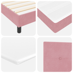 Casa si Gradina - Mobilier - Paturi si accesorii - Paturi - Pat box spring cu saltea, roz, super king, catifea - Infinity.ro
