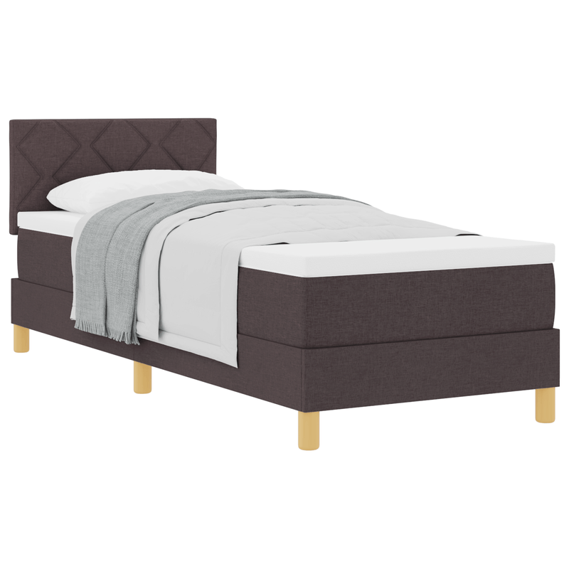 Casa si Gradina - Mobilier - Paturi si accesorii - Paturi - Pat cu arcuri cu saltea maro inchis 80x200 cm tesatura - Infinity.ro