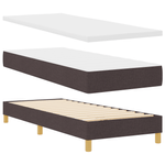 Casa si Gradina - Mobilier - Paturi si accesorii - Paturi - Pat cu arcuri cu saltea maro inchis 80x200 cm tesatura - Infinity.ro
