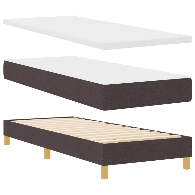 Casa si Gradina - Mobilier - Paturi si accesorii - Paturi - Pat cu arcuri cu saltea maro inchis 80x200 cm tesatura - Infinity.ro