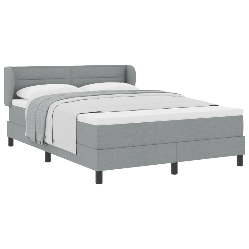 Casa si Gradina - Mobilier - Paturi si accesorii - Paturi - Pat cu arcuri cu saltea Gri deschis 140x190 cm Textile - Infinity.ro