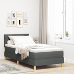 Casa si Gradina - Mobilier - Paturi si accesorii - Paturi - Pat cu arcuri gri inchis 90x190 cm din tesatura - Infinity.ro