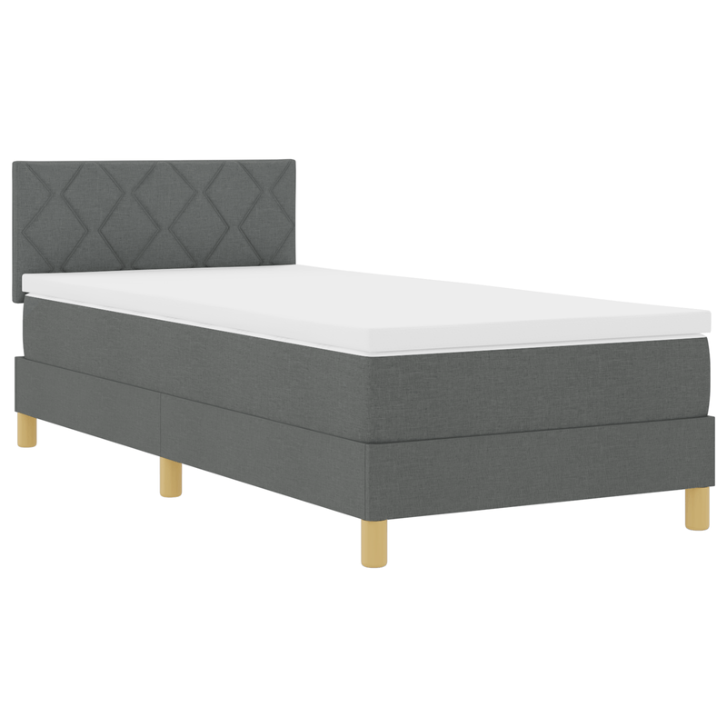 Casa si Gradina - Mobilier - Paturi si accesorii - Paturi - Pat cu arcuri gri inchis 90x190 cm din tesatura - Infinity.ro