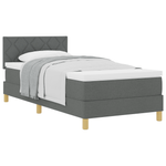 Casa si Gradina - Mobilier - Paturi si accesorii - Paturi - Pat cu arcuri gri inchis 90x190 cm din tesatura - Infinity.ro