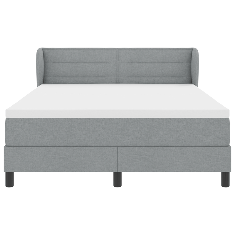 Casa si Gradina - Mobilier - Paturi si accesorii - Paturi - Pat cu arcuri cu saltea Gri deschis 140x190 cm Textile - Infinity.ro